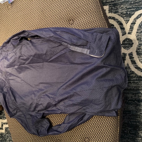 Made in Italy: Women's navy blue and polka dot button up shirt - Picture 3 of 4